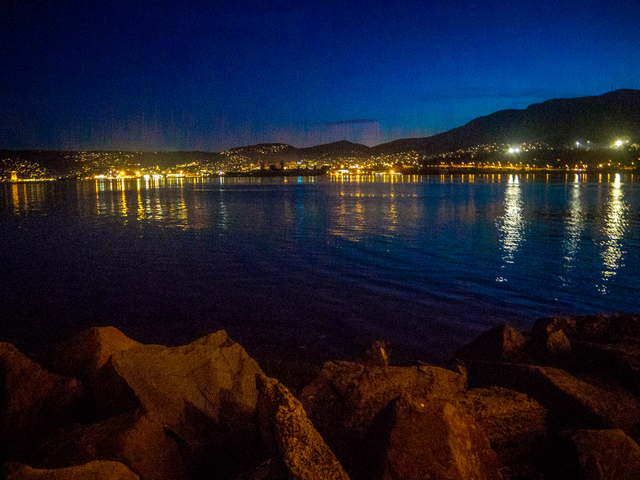 Hobart at twilight from across the River Derwent