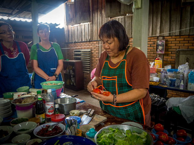 Somket Silphisuth – or Aoi as she is generally known – offers cooking classes at her homestay in the village of Baan Mae On, 45 minutes from Chiang Mai