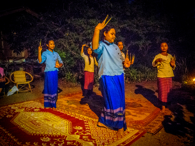 Local school children perform a variety of traditional dances following dinner