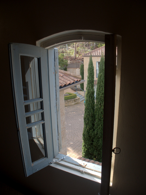 The view from an upper floor room