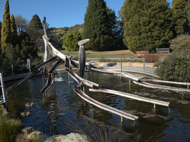 Stephen Walker's memorial to French exploration of the Southern Ocean at the Royal Tasmanian Botanical Gardens