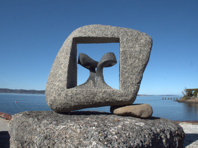 Gift from the Earth, Keizo Ushio, donated 2001. Carved granite sculpture located in AJ White Park, Battery Point