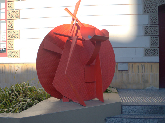 Bright Prospect, Ian McKay 1990, Bright Steel, located outside the Tasmanian Museum and Art Gallery on Macquarie Street