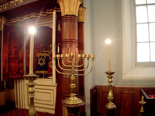 The menorah at the Hobart Synagogue