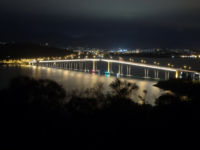 The Tasman Bridge over the River Derwent at Hobart from Rosny Hill