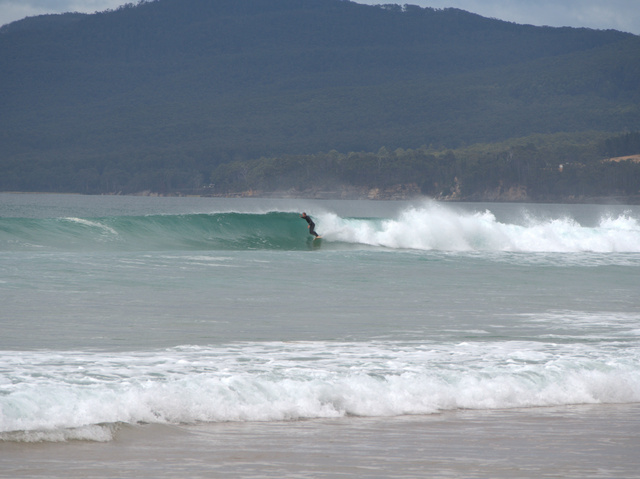 Catching a wave - Adventure Bay, Bruny