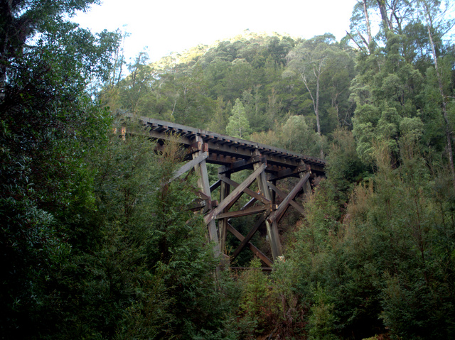 Trestle bridge at Dubbil Barril on the West Coast Wilderness Railway