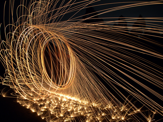 More steel wool spinning