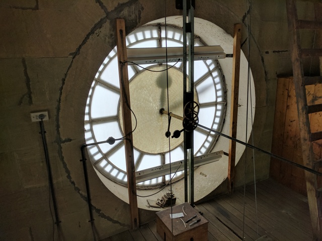 One of the four clock faces from inside the tower