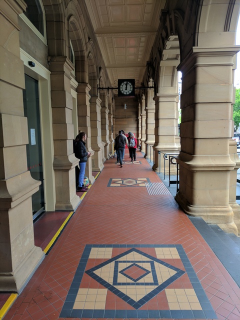 Colonnade at the front of Hobart' GPO