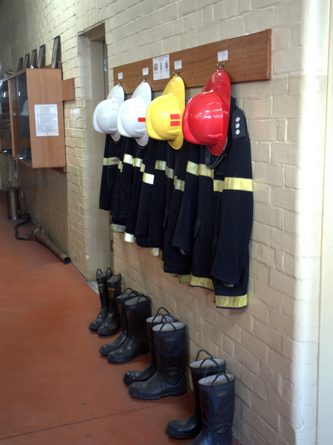 At the ready - inside the Tasmanian Fire Museum