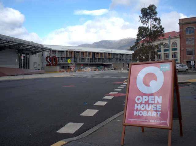 Signs like these appeared all over Hobart for the Open House weekend