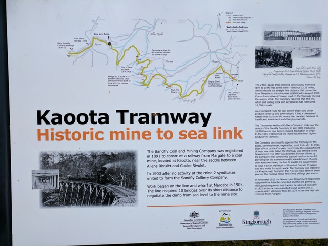 Historical display at the Kaoota end of the Tramway trail