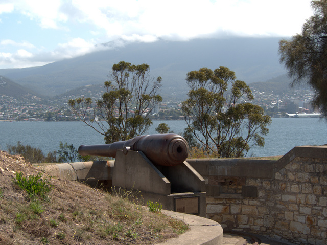 The battery at Kangaroo Bluff was part of a network of fortifications developed to defend Hobart from invasion in the late 19th century