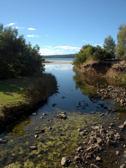 The mouth of a stream at Shelly Beach, Orford