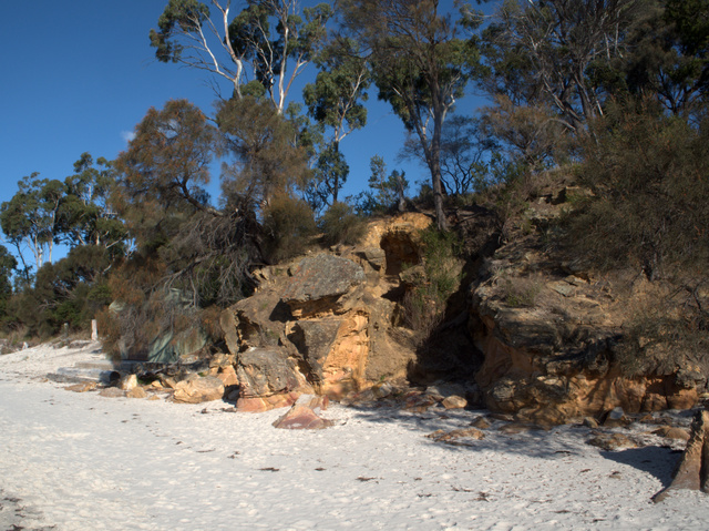 There is one small section of the track at East Shelly Beach that requires a short clamber over rocks and a section of beach