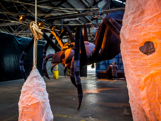 This year's Ogoh Ogho sculpture was inspired by Tasmanian cave spiders