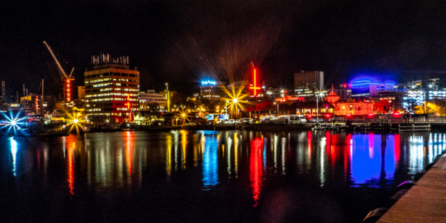 The town was lit up for Dark Mofo