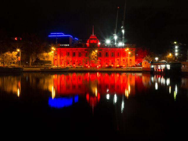 The Tasmanian Musuem and Art Gallery took centrestage when it came to painting the town red.