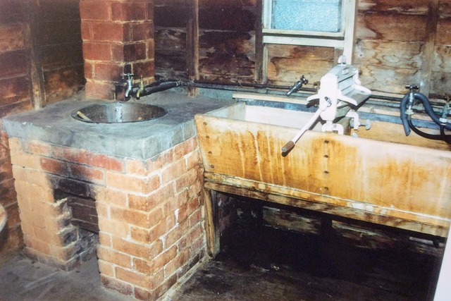 Copper boiler and huon pine trough and mangle in the laundry