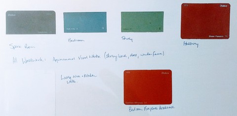 Interior colour swatches