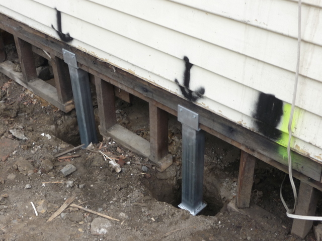 New footing posts to stop the rest of the house falling down