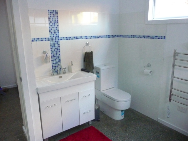 New bathroom - all very functional and easy to keep clean.