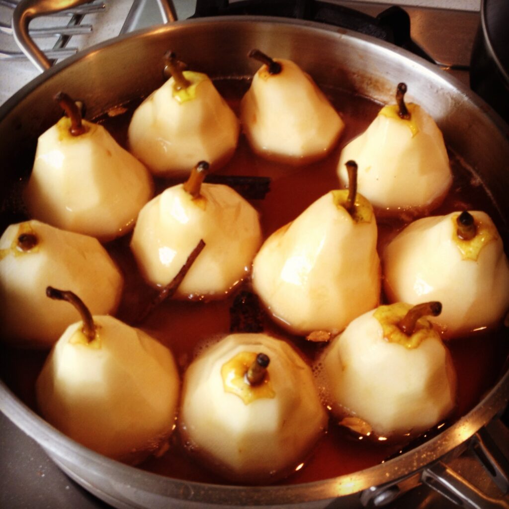 Poaching some of my pears