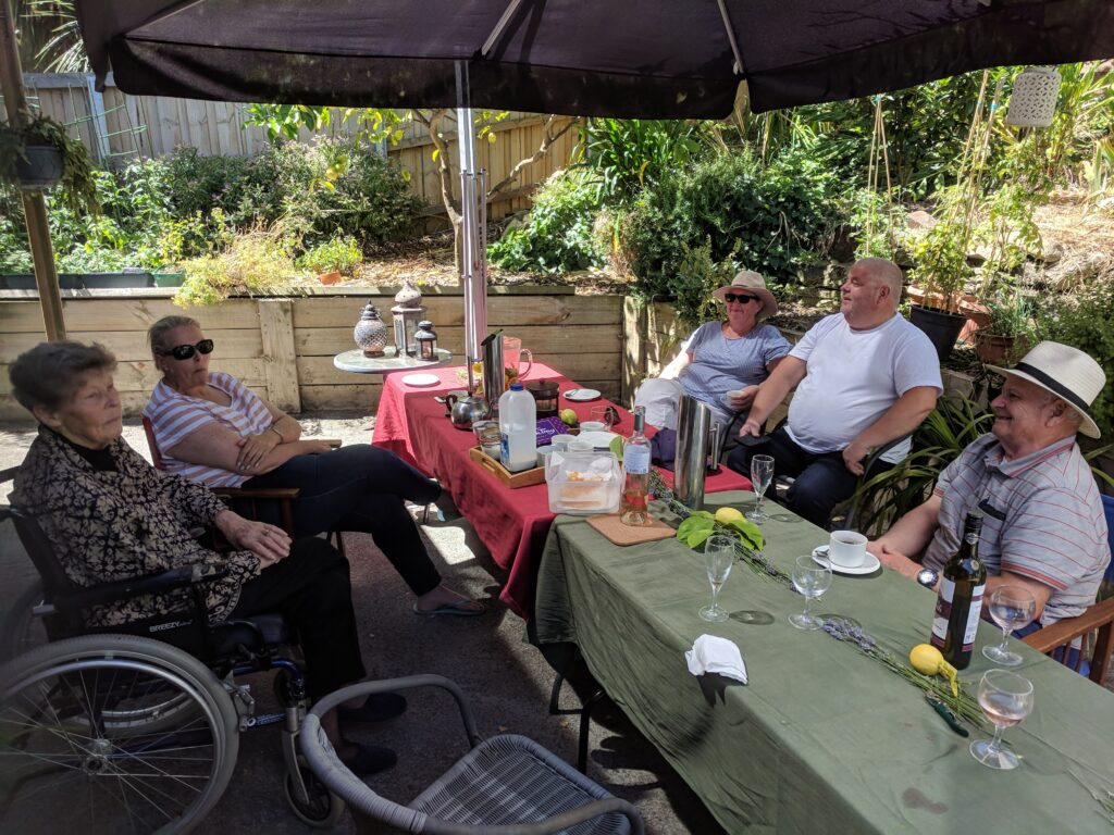 Lunch in the back yard, January 2018