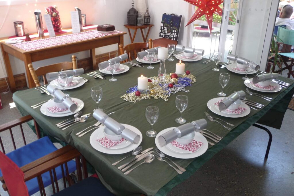 The table set for Christmas dinner 2011