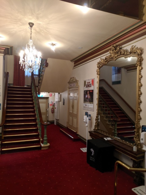 The orignial foyer is still there, having been spruced up.