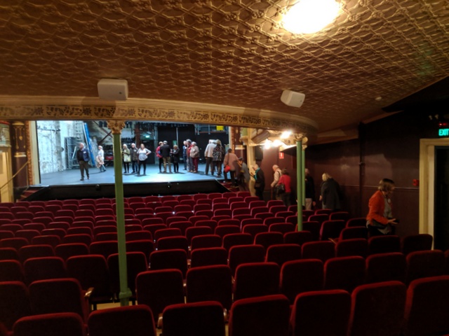 The stage of Hobart's Theatre Royal from the back of the stalls