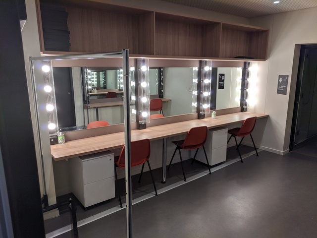 Inside one of the new dressing rooms at Hobart's Theatre Royal