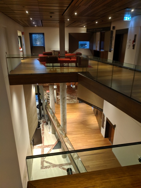 View through several levels of the Conservatorium of Music at The Hedberg