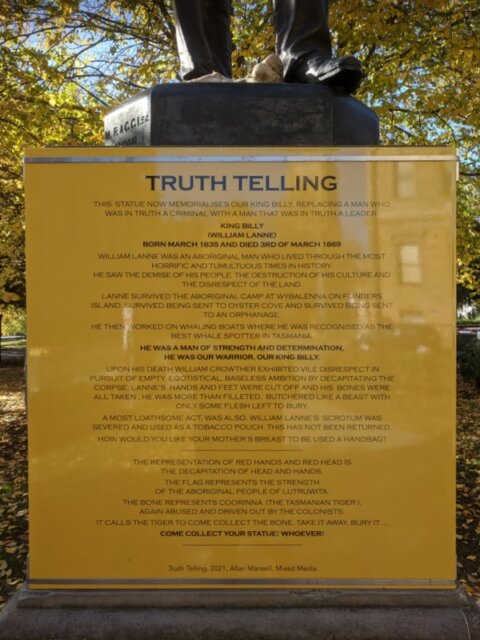 Allan Mansell, Truth Telling - a reinterpretation of the statue of William Crowther, nineteenth century naturalist and surgeon, and briefly Premier of Tasmania