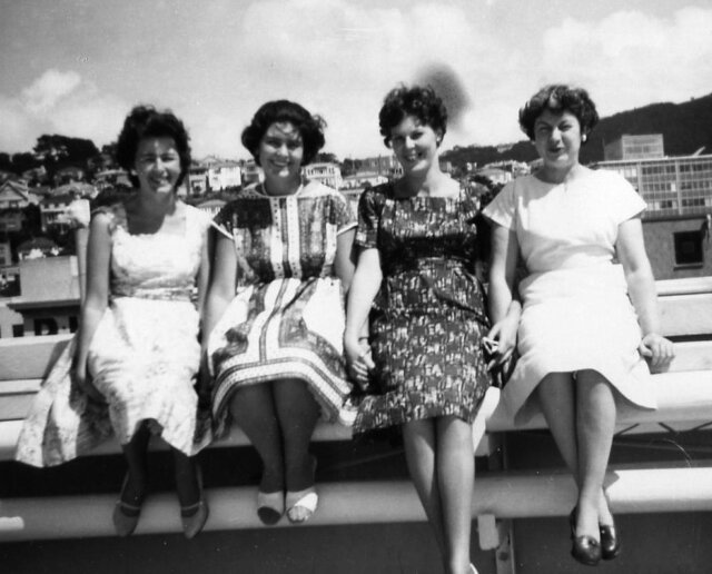 Mum (2nd from right) with friends in Wellington, New Zealand